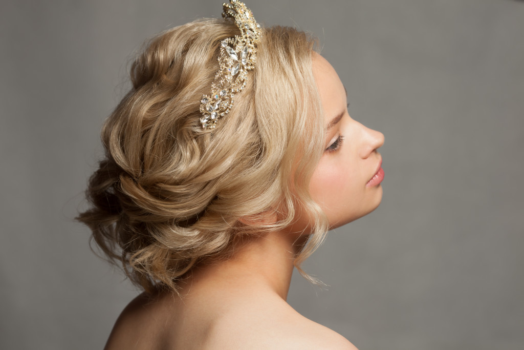 bride wearing a tiara