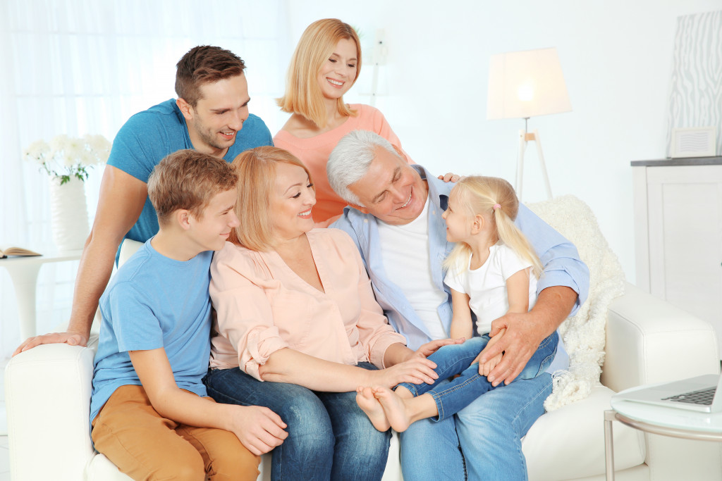 family with elderly parents