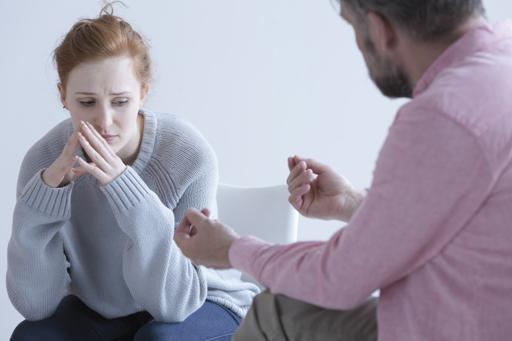 A woman getting treatment for depression