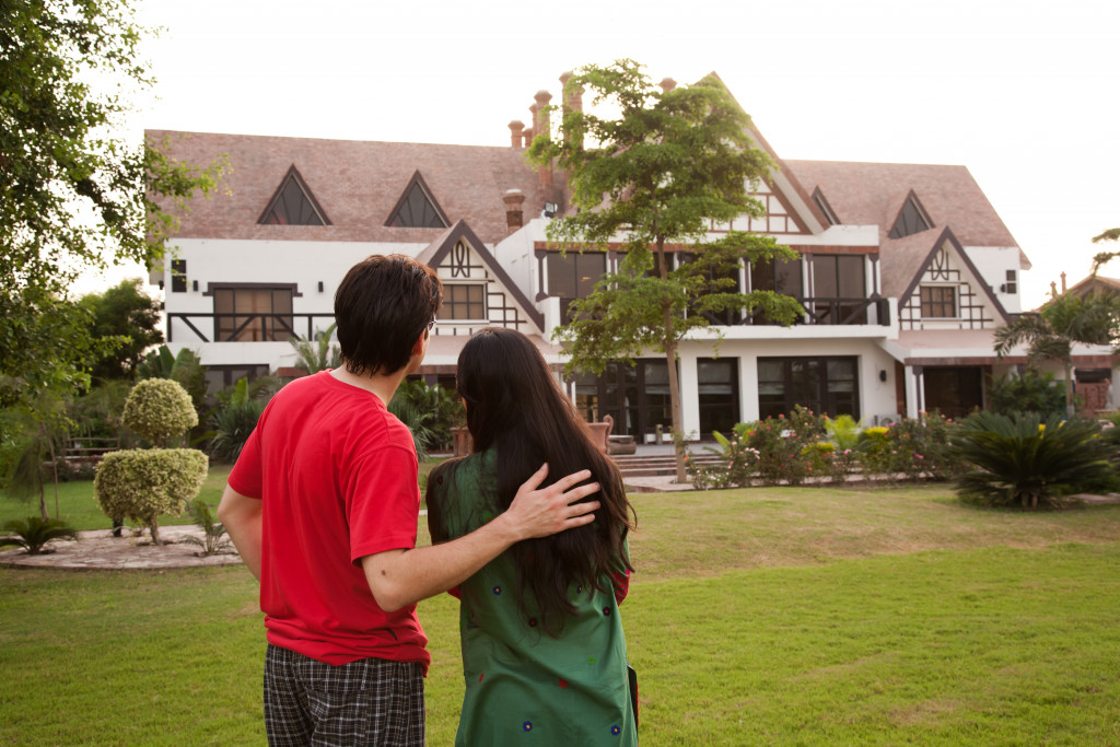 A couple who just bought a new house