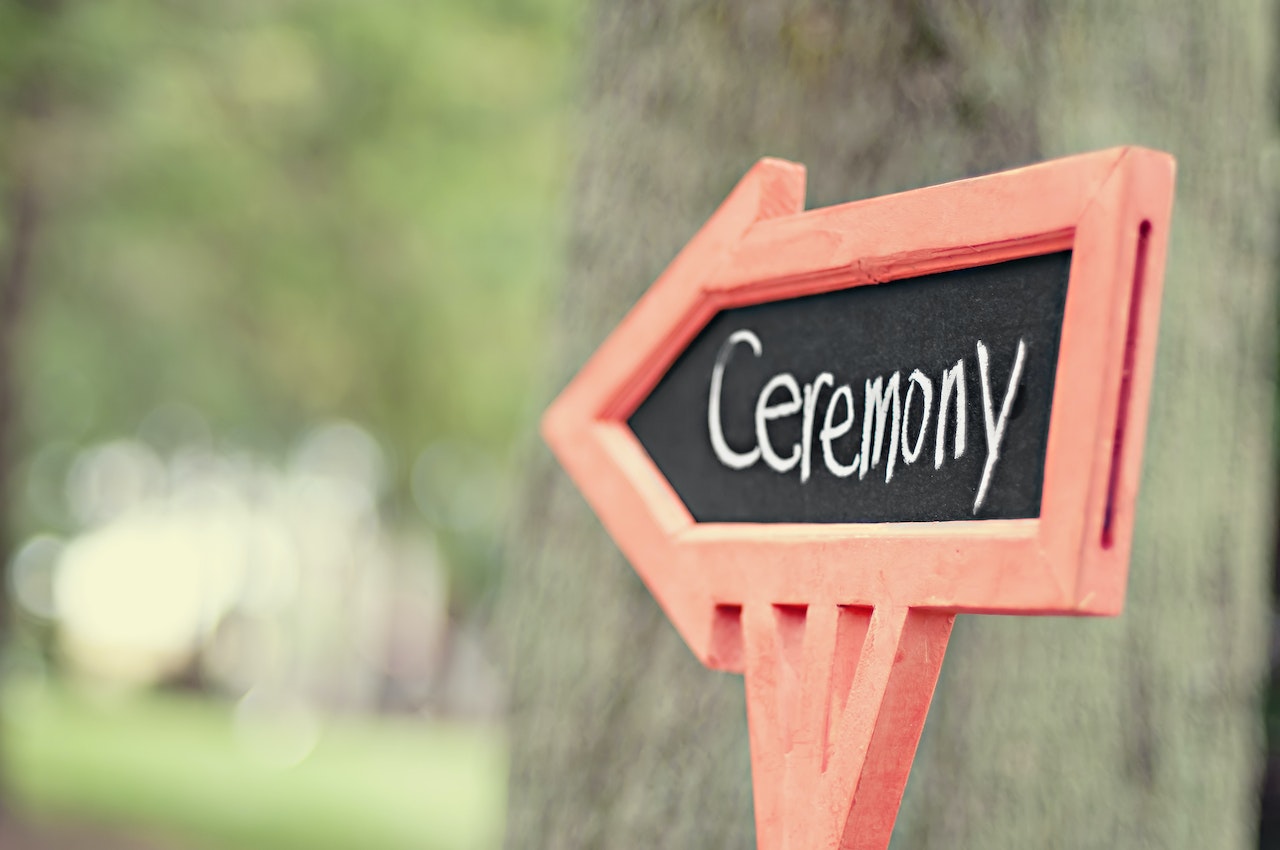 ceremony sign in a wedding event