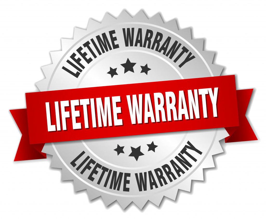 LIFETIME WARRANTY seal on white background